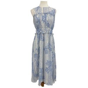 Women's Sleeveless Summer Dress SIZE 8 Just... Taylor White Blue paisely